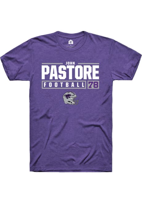 John Pastore Purple K-State Wildcats NIL Stacked Box Short Sleeve T Shirt