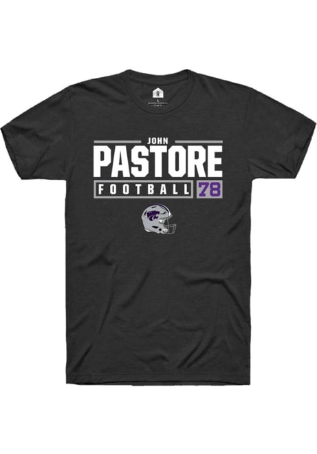 John Pastore Black K-State Wildcats NIL Stacked Box Short Sleeve T Shirt