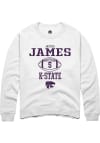 Main image for Justice James Rally Mens White K-State Wildcats NIL Sport Icon Crew Sweatshirt