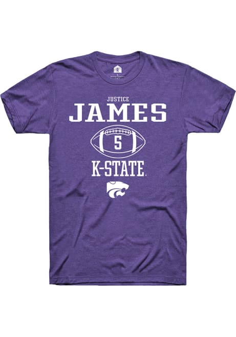 Justice James Purple K-State Wildcats NIL Sport Icon Short Sleeve T Shirt