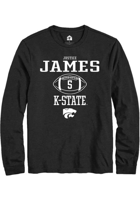Justice James Rally Mens Black K-State Wildcats NIL Sport Icon Tee