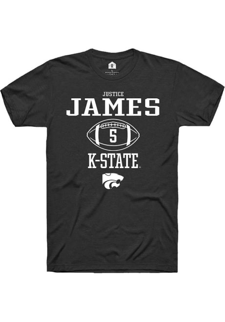 Justice James Black K-State Wildcats NIL Sport Icon Short Sleeve T Shirt