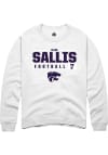 Main image for Kameron Sallis Rally Mens White K-State Wildcats NIL Stacked Box Crew Sweatshirt