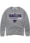 Main image for Kameron Sallis Rally Mens Graphite K-State Wildcats NIL Stacked Box Crew Sweatshirt