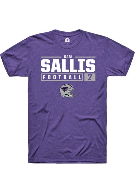 Kameron Sallis Purple K-State Wildcats NIL Stacked Box Short Sleeve T Shirt