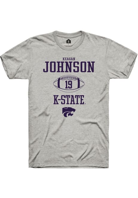 Keagan Johnson Ash K-State Wildcats NIL Sport Icon Short Sleeve T Shirt