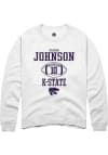 Main image for Keagan Johnson Rally Mens White K-State Wildcats NIL Sport Icon Crew Sweatshirt
