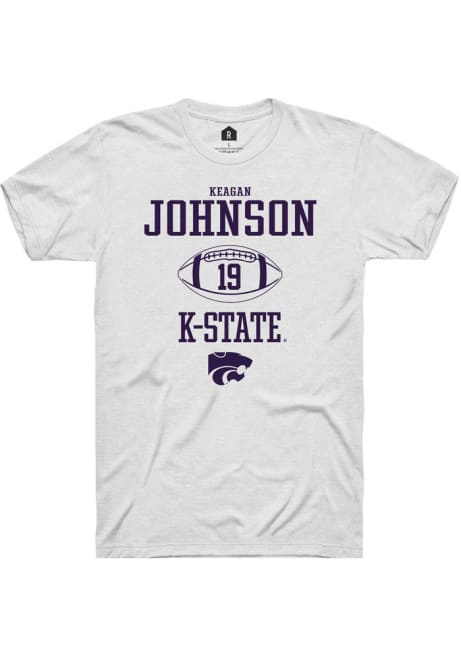 Keagan Johnson White K-State Wildcats NIL Sport Icon Short Sleeve T Shirt