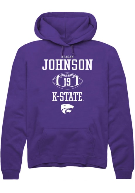 Keagan Johnson Rally Mens Purple K-State Wildcats NIL Sport Icon Hooded Sweatshirt