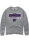 Main image for Keagan Johnson Rally Mens Graphite K-State Wildcats NIL Stacked Box Crew Sweatshirt