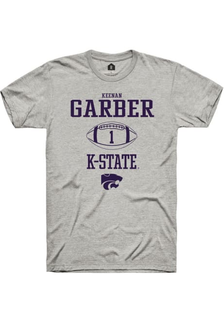 Keenan Garber Ash K-State Wildcats NIL Sport Icon Short Sleeve T Shirt