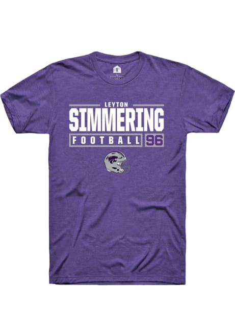 Leyton Simmering Purple K-State Wildcats NIL Stacked Box Short Sleeve T Shirt