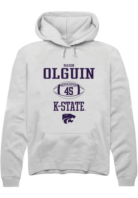 Mason Olguin Rally Mens White K-State Wildcats NIL Sport Icon Hooded Sweatshirt