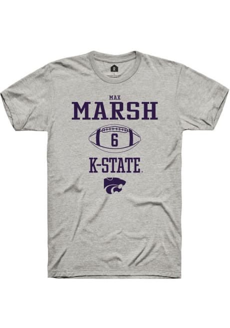Max Marsh Ash K-State Wildcats NIL Sport Icon Short Sleeve T Shirt