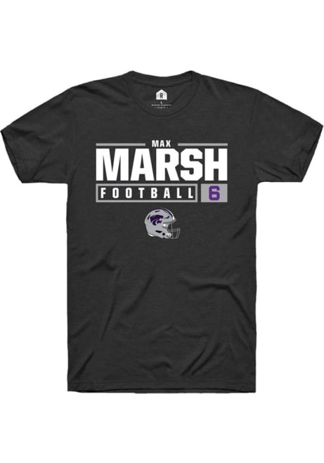 Max Marsh Black K-State Wildcats NIL Stacked Box Short Sleeve T Shirt