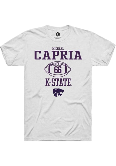 Michael Capria White K-State Wildcats NIL Sport Icon Short Sleeve T Shirt