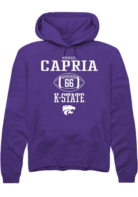 Michael Capria Rally Mens Purple K-State Wildcats NIL Sport Icon Hooded Sweatshirt