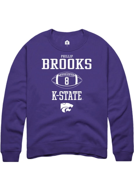 Phillip Brooks Rally Mens Purple K-State Wildcats NIL Sport Icon Crew Sweatshirt