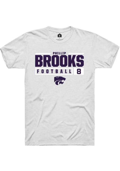 Phillip Brooks White K-State Wildcats NIL Stacked Box Short Sleeve T Shirt