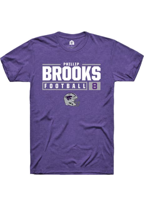 Phillip Brooks Purple K-State Wildcats NIL Stacked Box Short Sleeve T Shirt