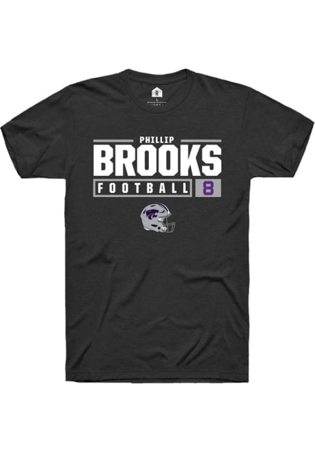 Phillip Brooks Black K-State Wildcats NIL Stacked Box Short Sleeve T Shirt