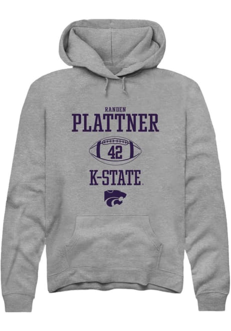 Randen Plattner Rally Mens Graphite K-State Wildcats NIL Sport Icon Hooded Sweatshirt