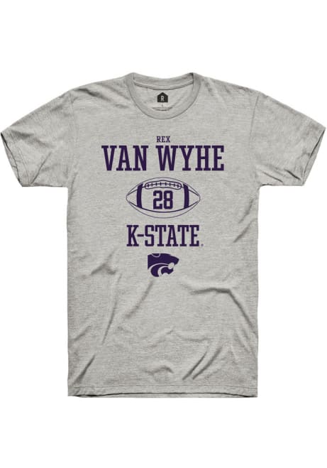 Rex Van Wyhe Grey K-State Wildcats NIL Sport Icon Short Sleeve T Shirt