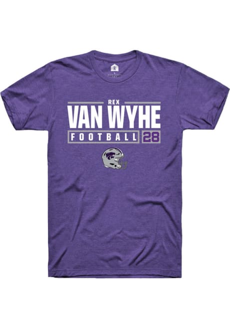 Rex Van Wyhe Purple K-State Wildcats NIL Stacked Box Short Sleeve T Shirt