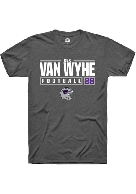 Rex Van Wyhe Dark Grey K-State Wildcats NIL Stacked Box Short Sleeve T Shirt