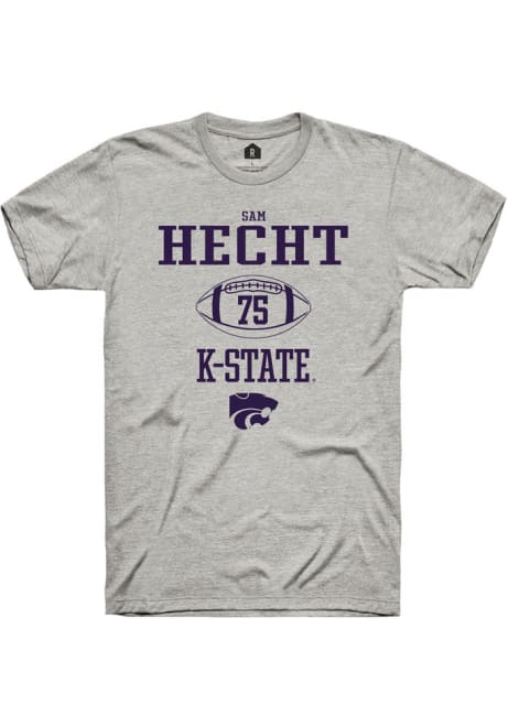 Sam Hecht Grey K-State Wildcats NIL Sport Icon Short Sleeve T Shirt