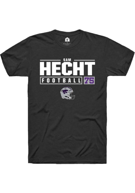 Sam Hecht Black K-State Wildcats NIL Stacked Box Short Sleeve T Shirt