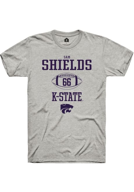 Sam Shields Grey K-State Wildcats NIL Sport Icon Short Sleeve T Shirt