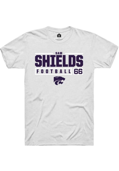 Sam Shields White K-State Wildcats NIL Stacked Box Short Sleeve T Shirt