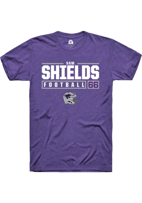 Sam Shields Purple K-State Wildcats NIL Stacked Box Short Sleeve T Shirt