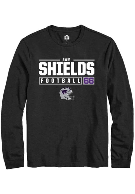 Sam Shields Rally Mens Black K-State Wildcats NIL Stacked Box Tee