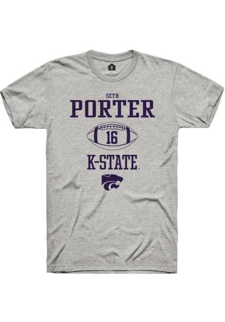 Seth Porter Grey K-State Wildcats NIL Sport Icon Short Sleeve T Shirt