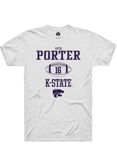 Seth Porter White K-State Wildcats NIL Sport Icon Short Sleeve T Shirt