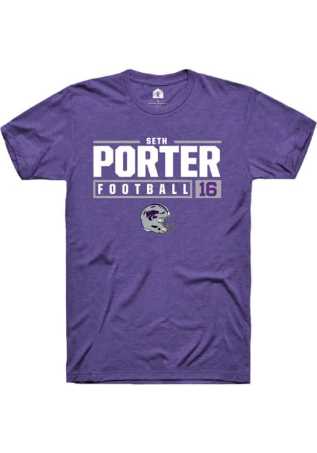 Seth Porter Purple K-State Wildcats NIL Stacked Box Short Sleeve T Shirt