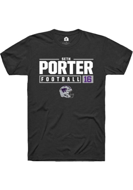 Seth Porter Black K-State Wildcats NIL Stacked Box Short Sleeve T Shirt