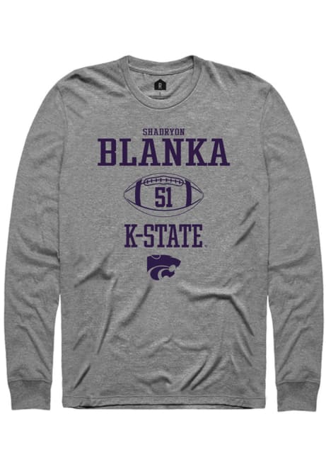 Shadryon Blanka Rally Mens Grey K-State Wildcats NIL Sport Icon Tee