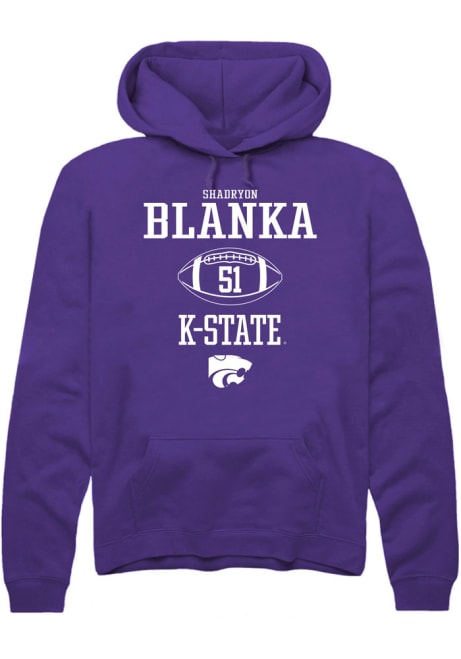 Shadryon Blanka Rally Mens Purple K-State Wildcats NIL Sport Icon Hooded Sweatshirt