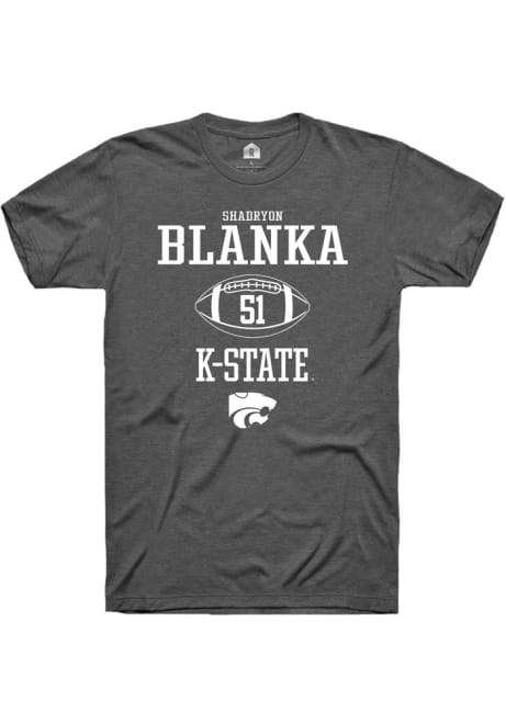 Shadryon Blanka Dark Grey K-State Wildcats NIL Sport Icon Short Sleeve T Shirt