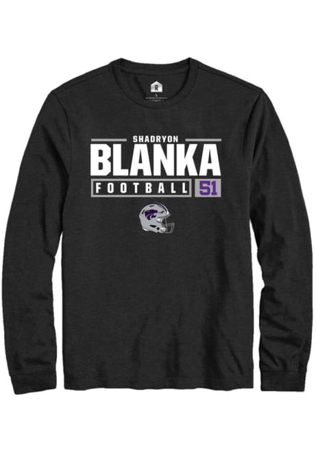 Shadryon Blanka Rally Mens Black K-State Wildcats NIL Stacked Box Tee