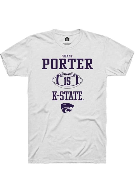 Shane Porter White K-State Wildcats NIL Sport Icon Short Sleeve T Shirt