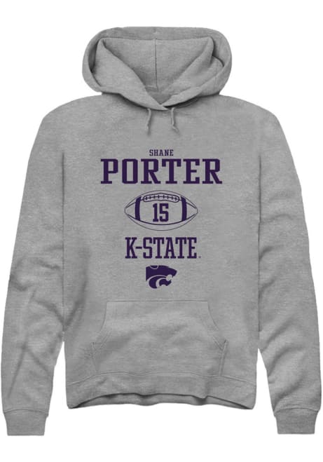 Shane Porter Rally Mens Grey K-State Wildcats NIL Sport Icon Hooded Sweatshirt