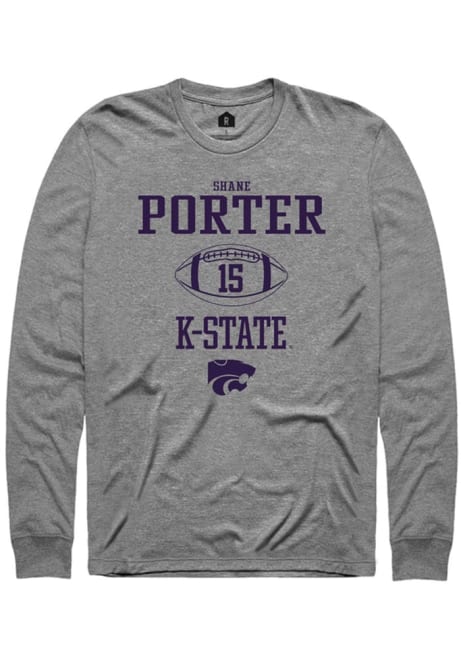 Shane Porter Rally Mens Grey K-State Wildcats NIL Sport Icon Tee