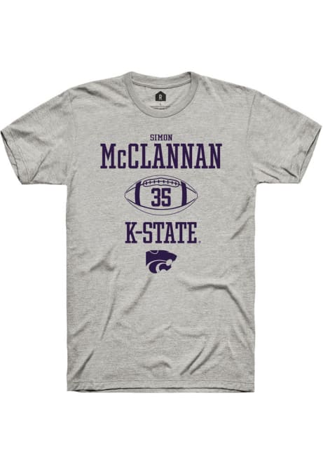 Simon McClannan Grey K-State Wildcats NIL Sport Icon Short Sleeve T Shirt