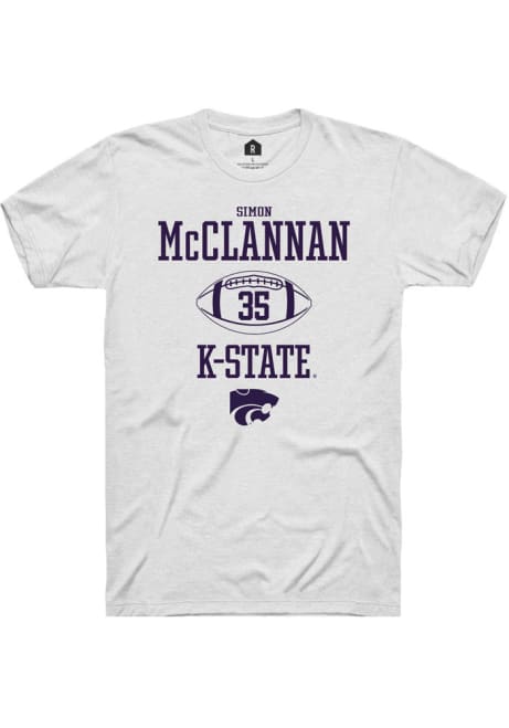 Simon McClannan White K-State Wildcats NIL Sport Icon Short Sleeve T Shirt