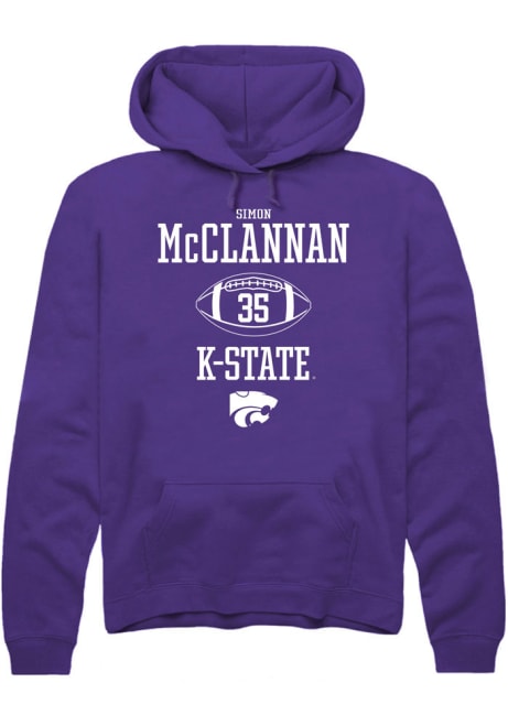 Simon McClannan Rally Mens Purple K-State Wildcats NIL Sport Icon Hooded Sweatshirt