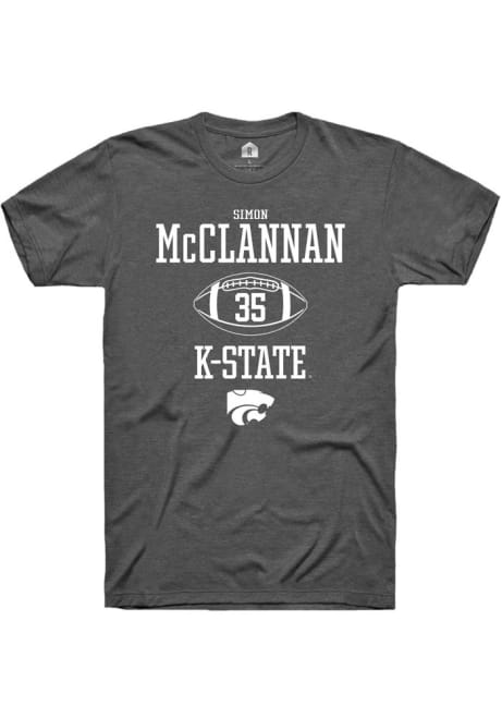 Simon McClannan Dark Grey K-State Wildcats NIL Sport Icon Short Sleeve T Shirt
